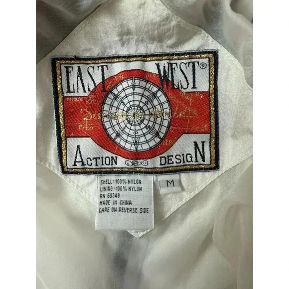 Vintage East West Womens M Full Zip Windbreaker Jacket Sailboats Nautical Nylon - Picture 4 of 6